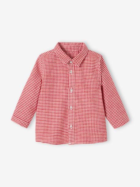 4-delige feestset voor babyjongens shirt + broek + gilet + strikje rood - vertbaudet enfant 