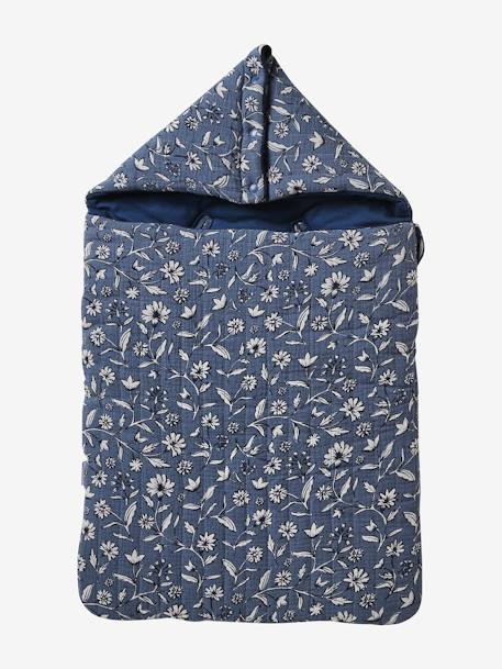 Engelennest PETIT DINO van hydrofiel doek blauw, bedrukt+print grenier - vertbaudet enfant 