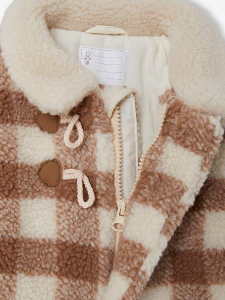 Babyjas van imitatiebont met ruitpatroon beige, geruit - vertbaudet enfant 