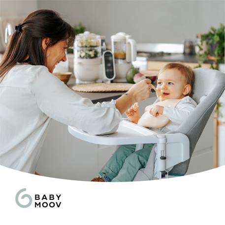 Multifunctionele keukenrobot Nutribaby + van BABYMOOV beige+Donkergrijs+groen - vertbaudet enfant 