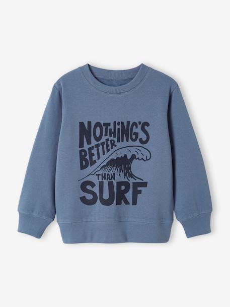 Jongenssweater Basics met grafische motieven abrikoos+gemêleerd beige+grijsblauw+pistache - vertbaudet enfant 