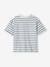Uniseks t-shirt met strepen, aanpasbaar voor kinderen, korte mouwen blauw, gestreept - vertbaudet enfant 