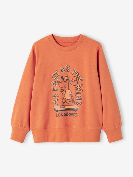 Jongenssweater Basics met grafische motieven abrikoos+gemêleerd beige+pistache - vertbaudet enfant 
