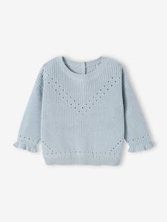 Baby-Trui, vest, sweater-Trui-Geribde babytrui met kabel