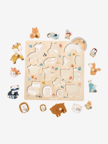 Knopenpuzzel Les amis de la forêt in FSC®-hout sinaasappel - vertbaudet enfant 