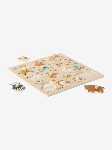 Knopenpuzzel Les amis de la forêt in FSC®-hout sinaasappel - vertbaudet enfant 