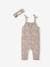 Set jumpsuit en haarband babymeisje van molton groengrijs met print+lichtroze+nachtblauw+wit met print - vertbaudet enfant 