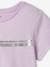 Iriserend gestreept sportshirt voor meisjes ecru+gemêleerd grijs+lila+roze (poederkleur) - vertbaudet enfant 