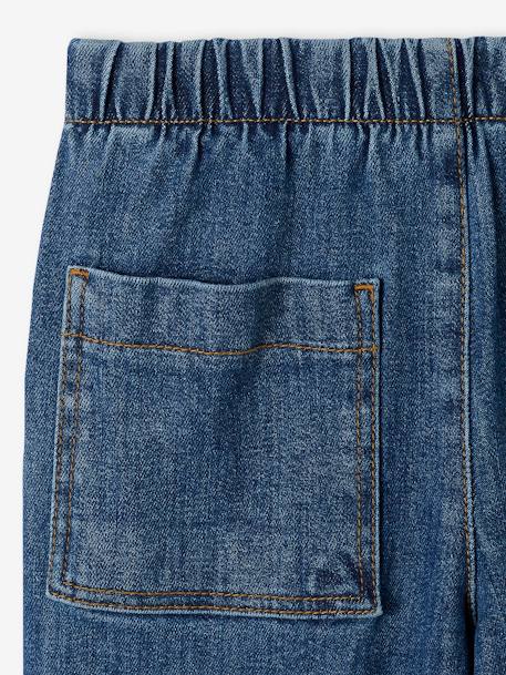 Driekwartsbroek met grote opening meisjes ongewassen denim - vertbaudet enfant 