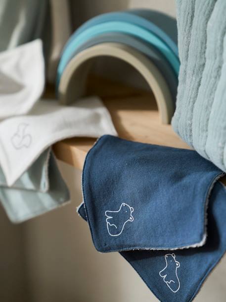 Set van 6 washandjes grijsblauw - vertbaudet enfant 