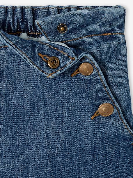 Driekwartsbroek met grote opening meisjes ongewassen denim - vertbaudet enfant 