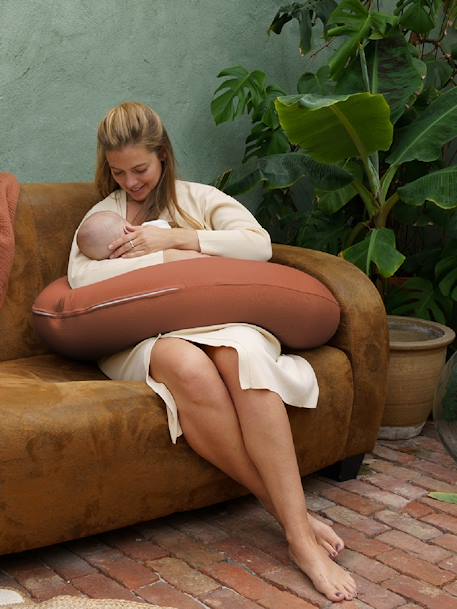 Zwangerschaps- en borstvoedingskussen DOOMOO Buddy beige+ETHNIC PETROL+RISOTTO TAUPE+rozen+terracotta - vertbaudet enfant 
