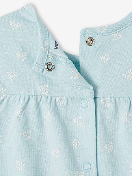 Baby T-shirt met bloemenprint marineblauw met print+oranje met print+turquoiseblauw - vertbaudet enfant 