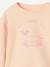 Basic meisjessweater met motief abrikoos+gemêleerd grijs+snoepjesroze - vertbaudet enfant 