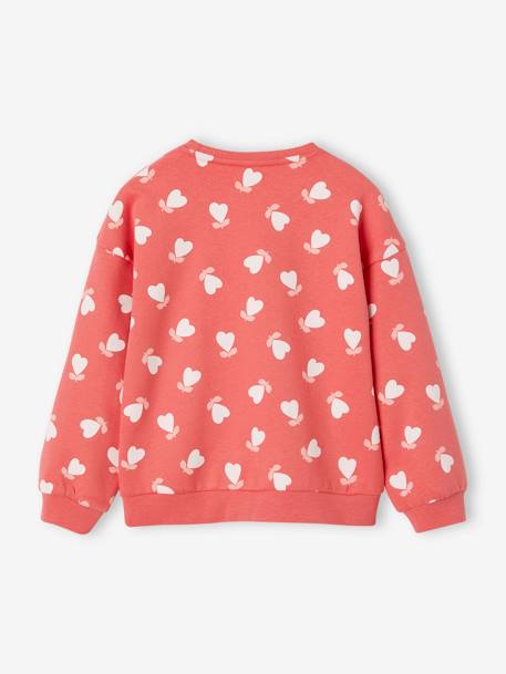 Decoratieve meisjessweater met hartjes of stippen chambrayblauw+ecru+lichtroze+rood - vertbaudet enfant 