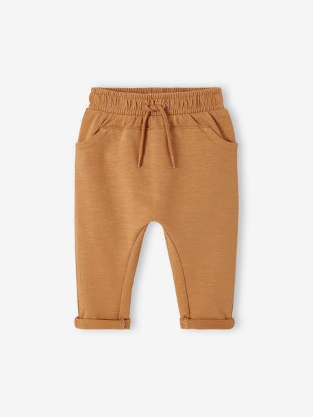 Babybroek uit molton voor jongens baksteen+donker lindegroen+gechineerd lichtgrijs+karamel+leiblauw+Marine grijs+zandbeige - vertbaudet enfant 