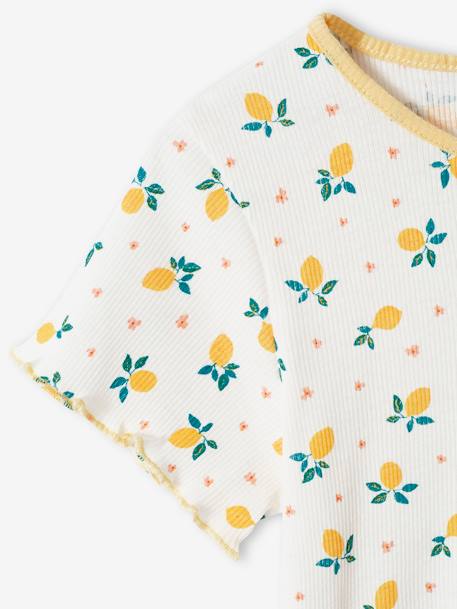 Set van 2 pyjashorts met fruit voor meisjes van ribtricot ecru - vertbaudet enfant 