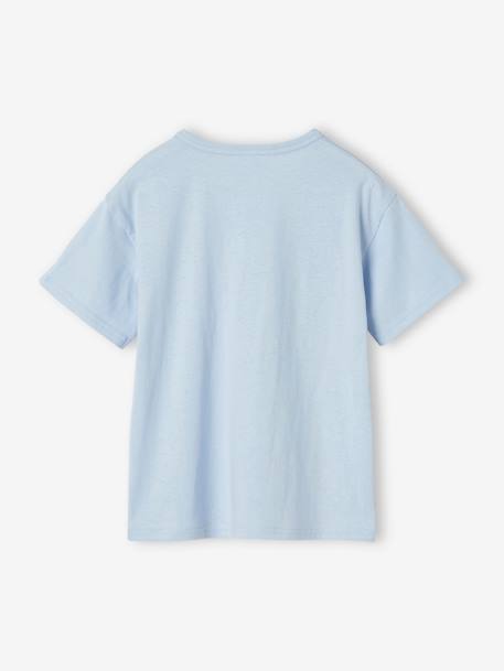 Jongensshirt met korte mouwen en grafisch ontwerp ECRU+hemelsblauw+nachtblauw+rozenhout - vertbaudet enfant 