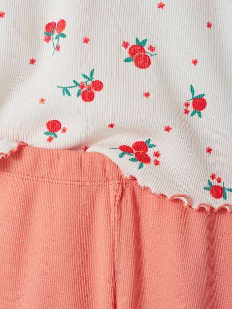 Set van 2 pyjashorts met fruit voor meisjes van ribtricot ecru - vertbaudet enfant 