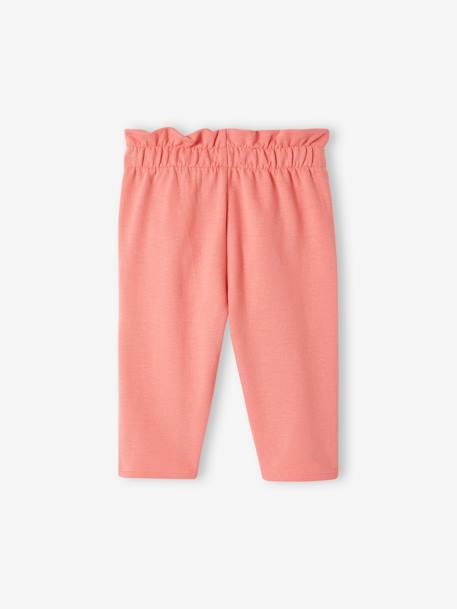 Molton babybroek met elastische taille flesgroen+inkt+koraal - vertbaudet enfant 