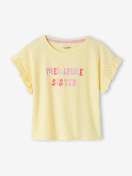 Meisjes pyjashort 'Best Sister' pastelgeel - vertbaudet enfant 