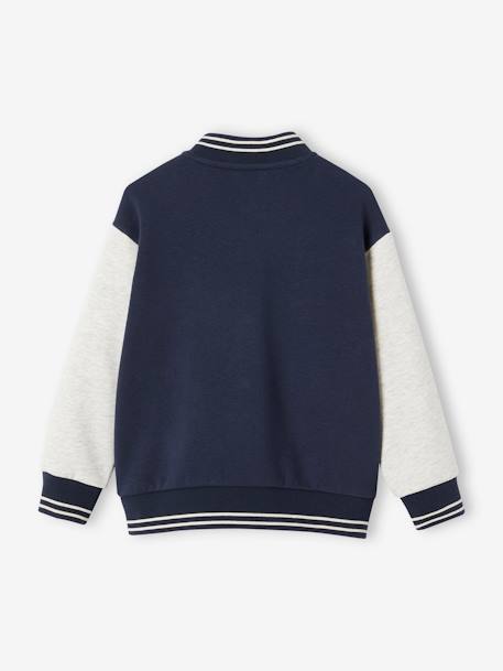 Teddy-sweatshirt in fleece voor jongens met lusbadge. dennen+marineblauw - vertbaudet enfant 