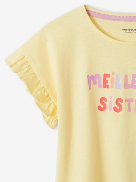 Meisjes pyjashort 'Best Sister' pastelgeel - vertbaudet enfant 