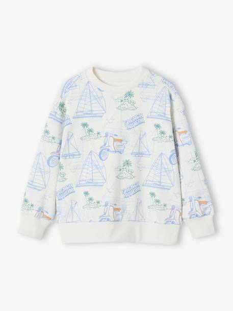 Sweater met rivieramotief jongens wit, bedrukt - vertbaudet enfant 