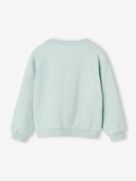 Basic meisjessweater met motief abrikoos+gemêleerd grijs+hemelsblauw+snoepjesroze - vertbaudet enfant 