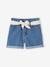 Denim meisjesshort in 'paperbag'-stijl stone - vertbaudet enfant 