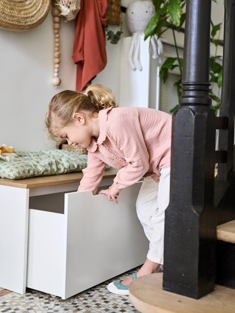 Opbergkoffer/-bank op wieltjes wit - vertbaudet enfant 