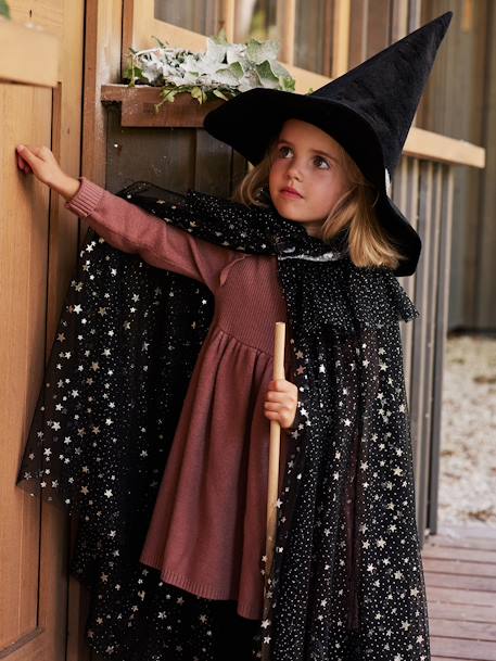 Cape met glitters + toverstok wit+zwart - vertbaudet enfant 