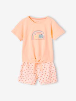 Meisje-Pyjama, surpyjama-Pyjashort voor meisjes met regenboog