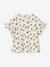 Geribd meisjes-T-shirt met bloemenprint beige+wit, bedrukt - vertbaudet enfant 