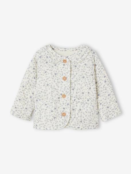 Babyvestje van katoengaas ecru+LICHTBEIGE MET PRINT - vertbaudet enfant 