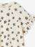 Geribd meisjes-T-shirt met bloemenprint beige+wit, bedrukt - vertbaudet enfant 
