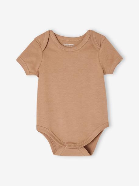 Set van 7 rompertjes met korte mouwen en Amerikaans armsgaten baby BASICS meerkleurig - vertbaudet enfant 