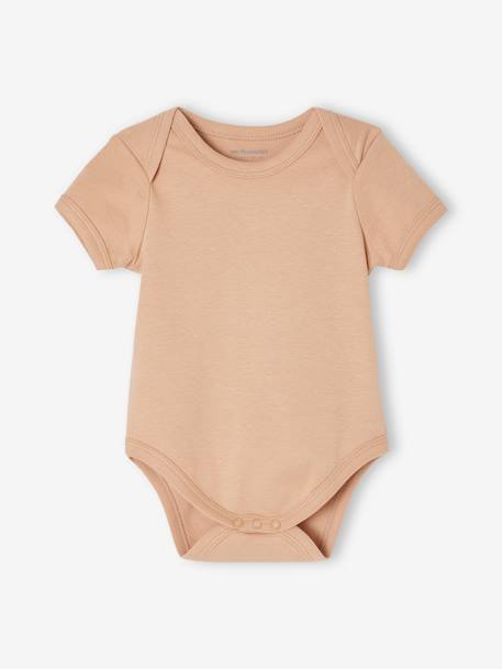 Set van 7 rompertjes met korte mouwen en Amerikaans armsgaten baby BASICS meerkleurig - vertbaudet enfant 