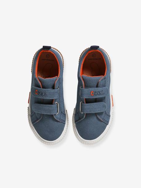 Stoffen sneakers met klittenband voor kinderen indigoblauw - vertbaudet enfant 