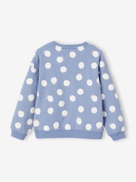 Decoratieve meisjessweater met hartjes of stippen chambrayblauw+rood - vertbaudet enfant 