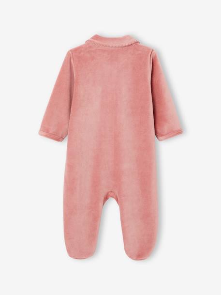 Set van 2 fluwelen pyjamapakjes oudroze - vertbaudet enfant 