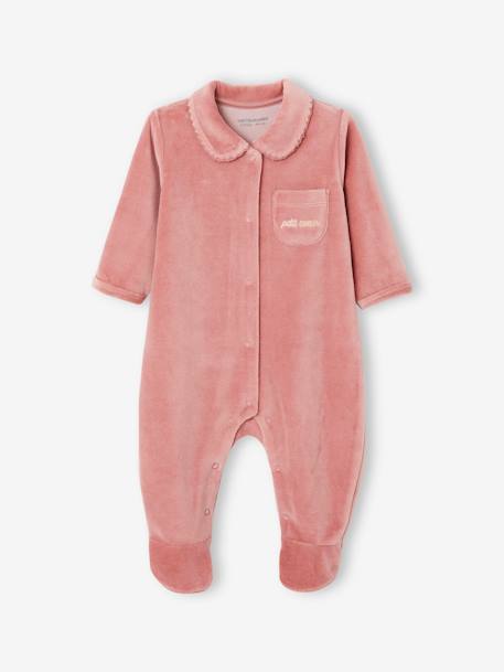 Set van 2 fluwelen pyjamapakjes oudroze - vertbaudet enfant 