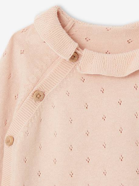 Set met gebreide babytrui met kraagje en broek nude - vertbaudet enfant 