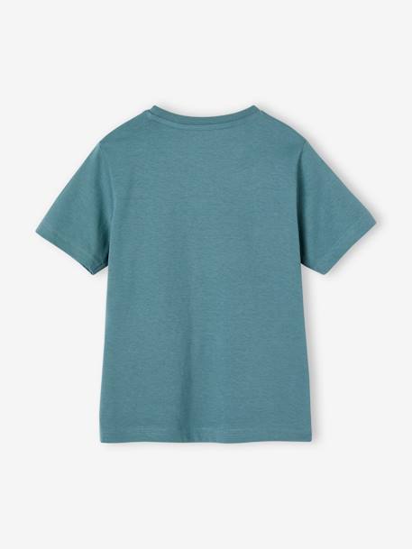 Set van 3 geassorteerde jongens-T-shirts met korte mouwen azuurblauw+blauwgroen+cappuccino+gemêleerd wit+groen - vertbaudet enfant 