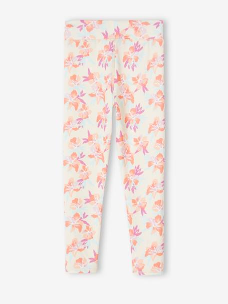 Sportlegging van technisch materiaal meisjes motief met exotische bloemen meerkleurig - vertbaudet enfant 