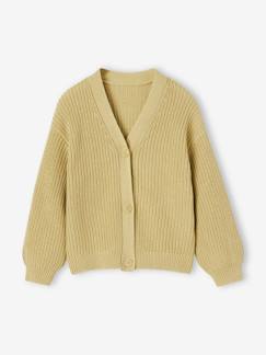 Meisje-Trui, vest, sweater-Meisjesvestje van kabeltricot