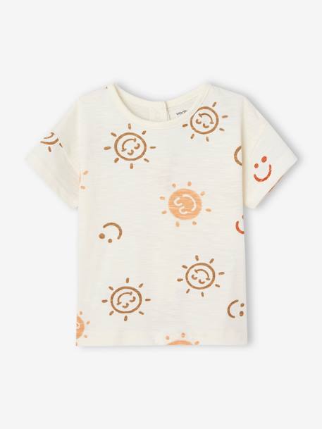 Babyshirt met smiley ecru - vertbaudet enfant 