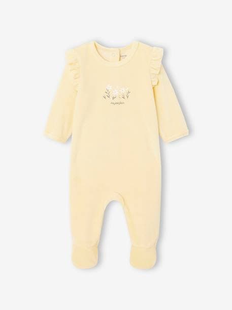 Set van 2 fluwelen pyjamapakjes lichtgeel - vertbaudet enfant 