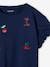 Gestreept t-shirt met paillettenhartje voor meisjes blauw, gestreept+gestreept ecru+marineblauw - vertbaudet enfant 