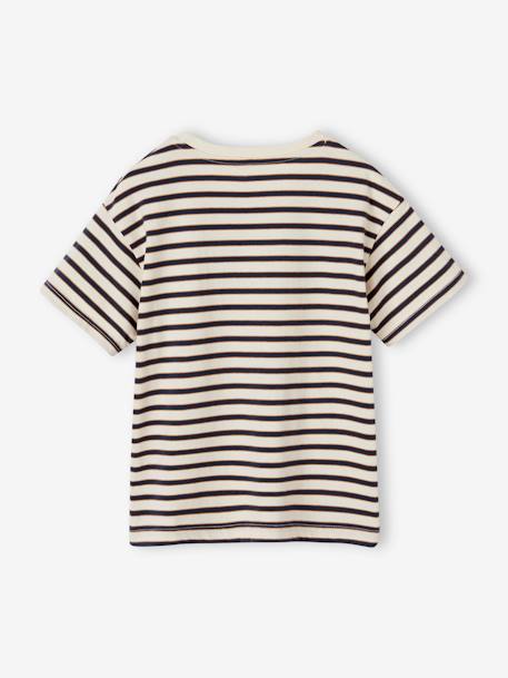 T-shirt met strepen fantasie jongens marineblauw, gestreept - vertbaudet enfant 